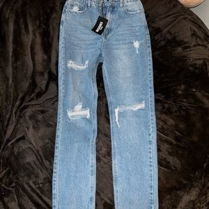 missguided light blue boyfriend jeans, size 6
